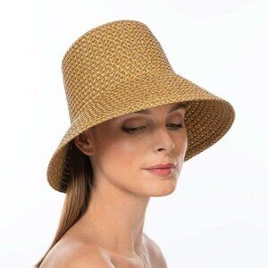 Eric Javits Squishee Woven Marina SPF Bucket Sun Hat Women’s One Size NWT